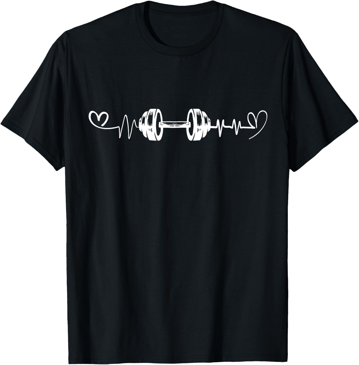 Dumbbell Pulse Funny Gym Fitness Heartbeat Fitness Vibes men T-Shirt - T-Shirt | Black