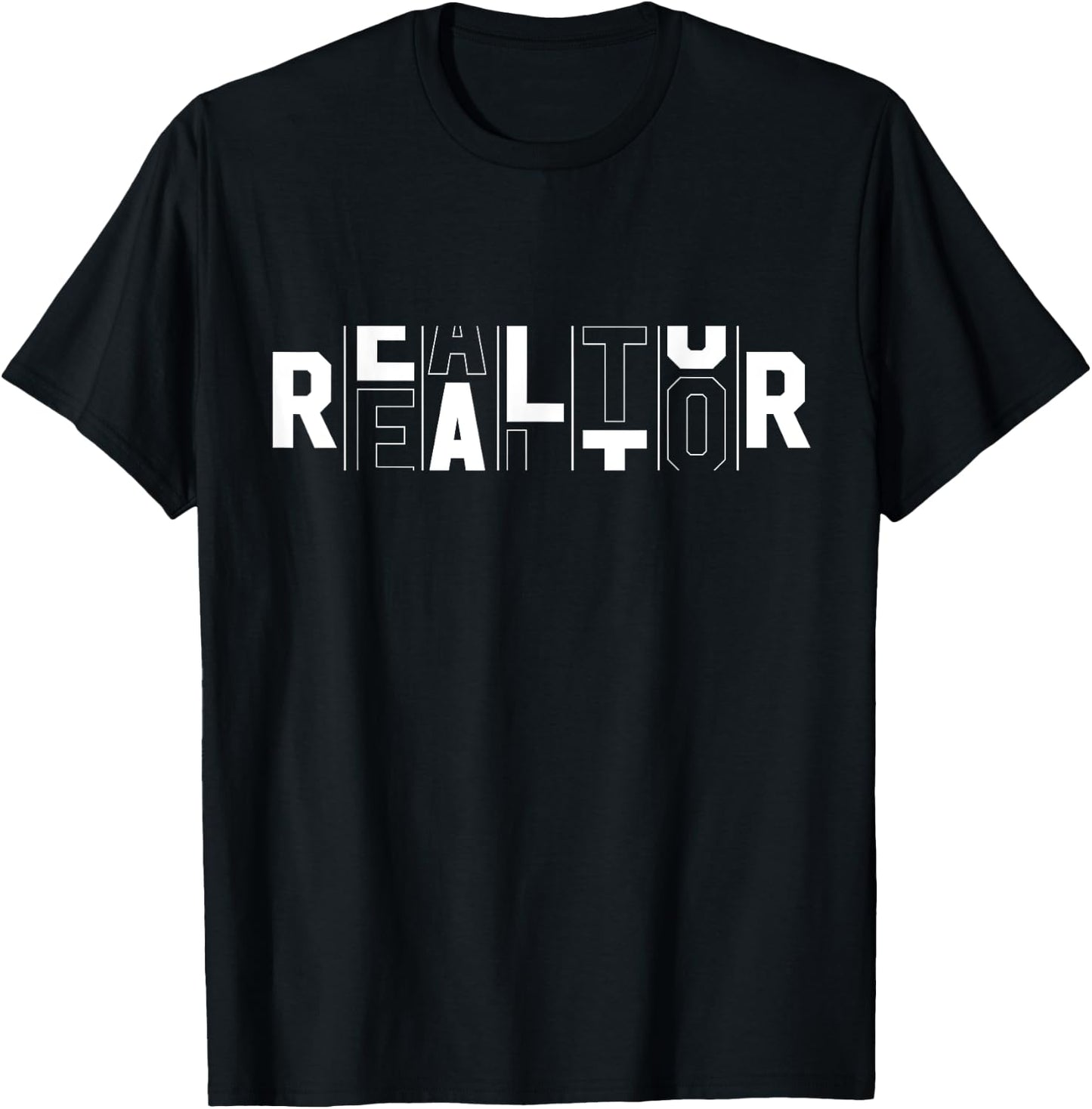 Rotating Letters Realtor Gift Rent Broker Real Estate Agent T-Shirt - T-Shirt | Black