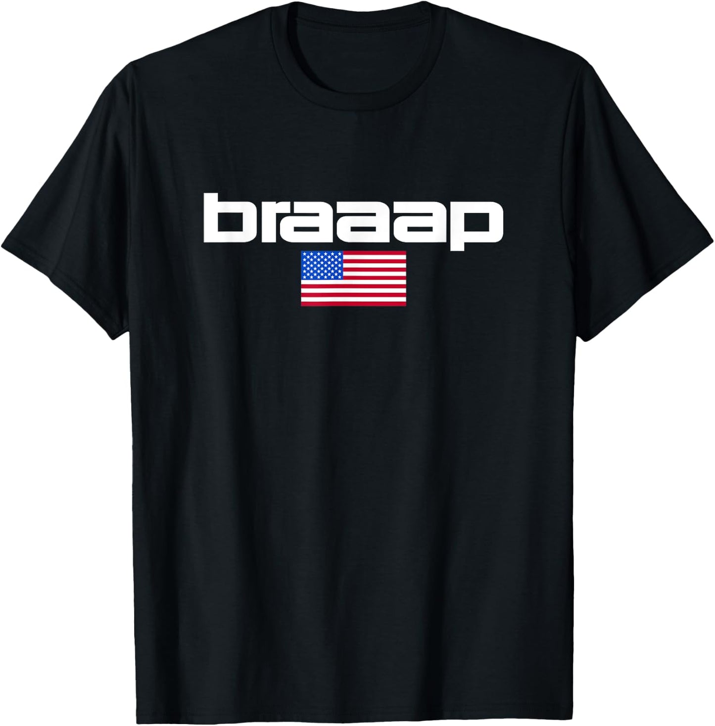 Motocross Dirt Bike American Flag Braaap Logo Kids Men T-Shirt - T-Shirt | Black
