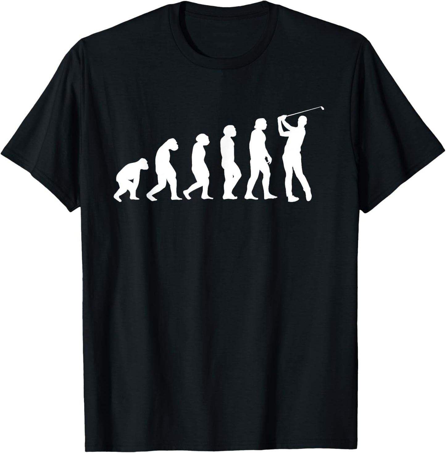 Golf Evolution Man Monkey Ape Golfer Golf Lover Player T-Shirt - T-Shirt | Black
