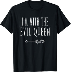 Evil Queen Matching Couples Black I'm With The Evil Queen Halloween T-Shirt - T-Shirt | Black