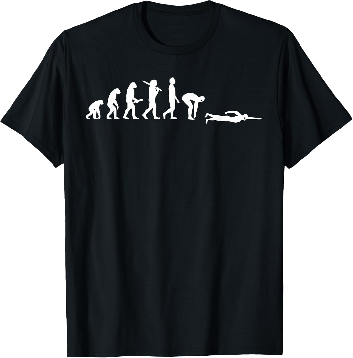 Funny Swimming Evolution Gift Swimmers T-Shirt - T-Shirt | Black