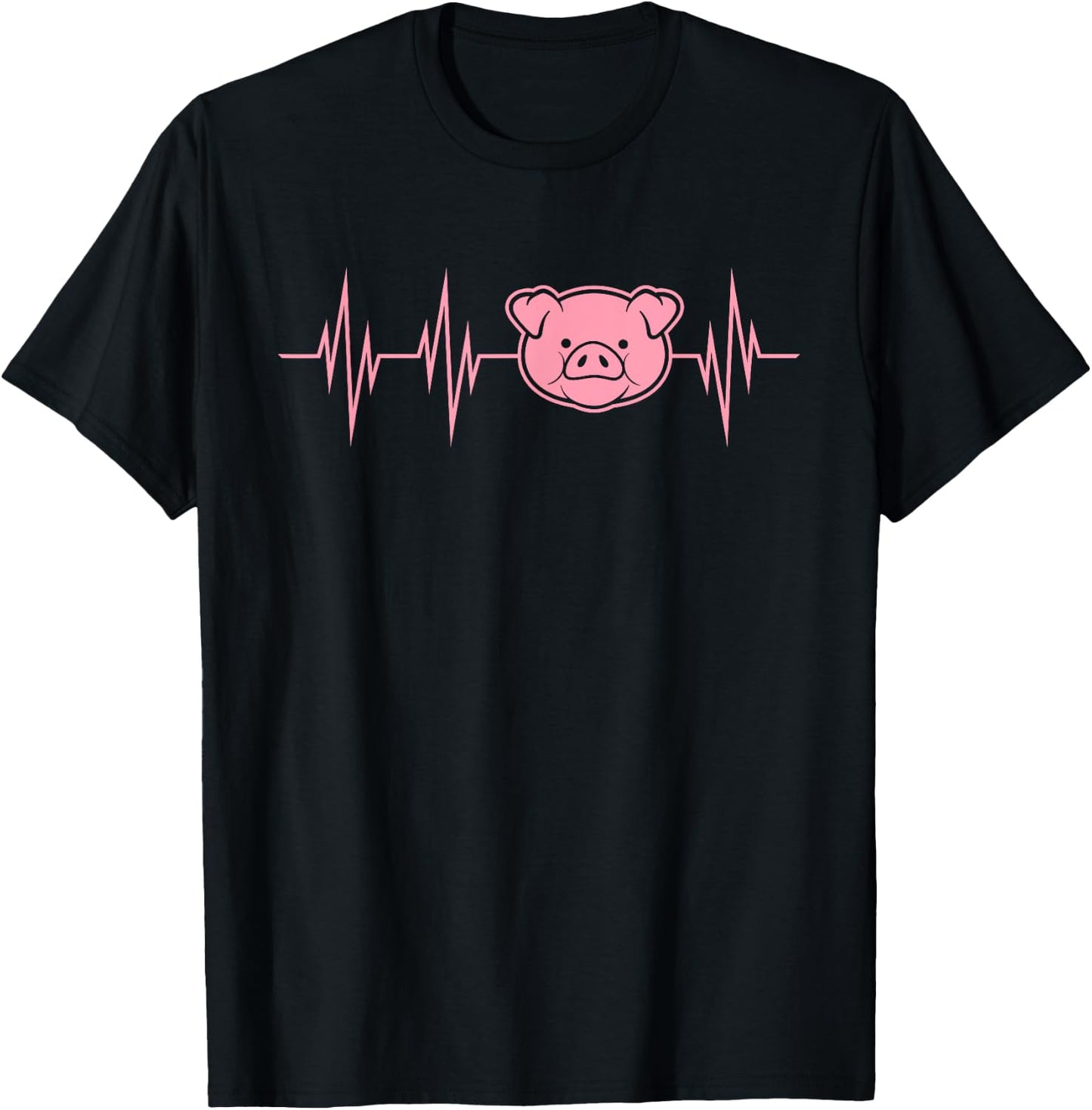 I Love My Pig Heart Valve Heartbeat Funny Barn Farmer Gift T-Shirt - T-Shirt | Black