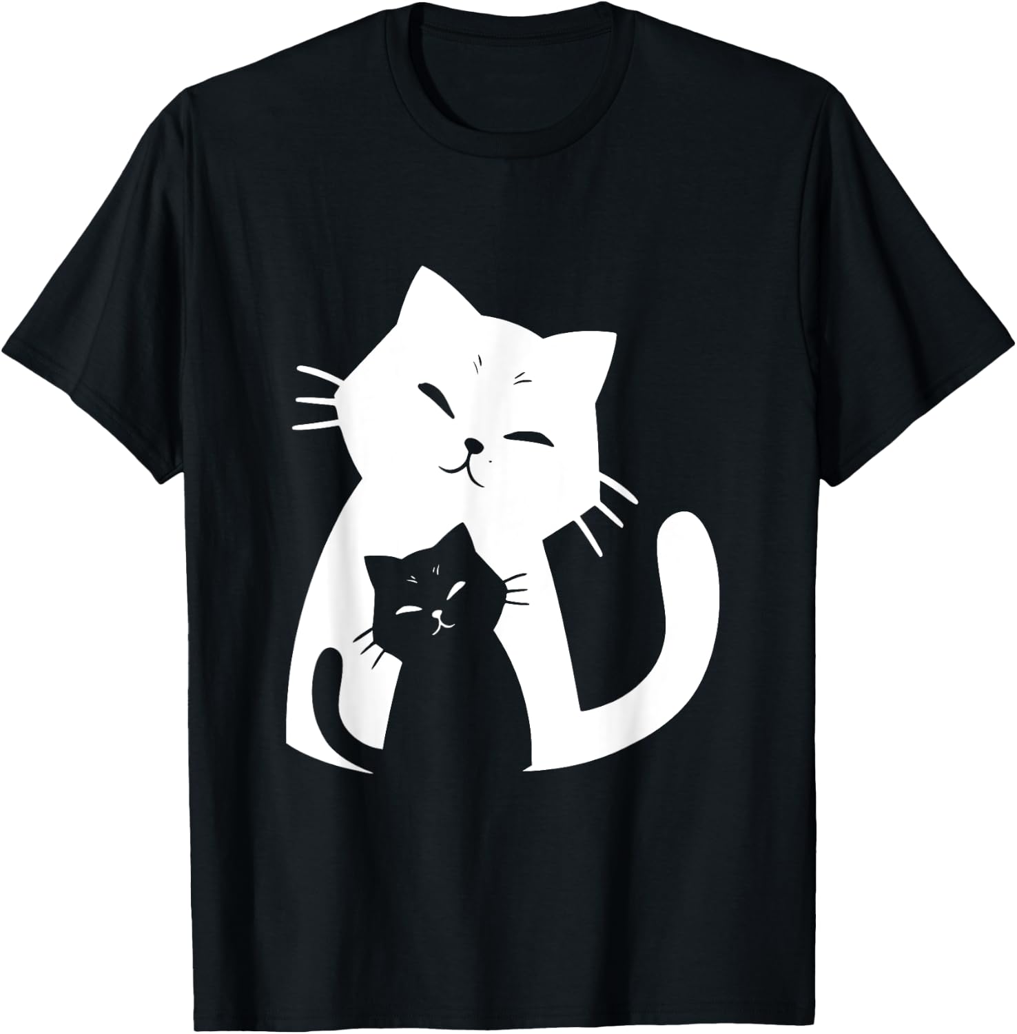Black Cat and White Cat Women Girls Kids T-Shirt - T-Shirt | Black