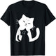 Black Cat and White Cat Women Girls Kids T-Shirt - T-Shirt | Black