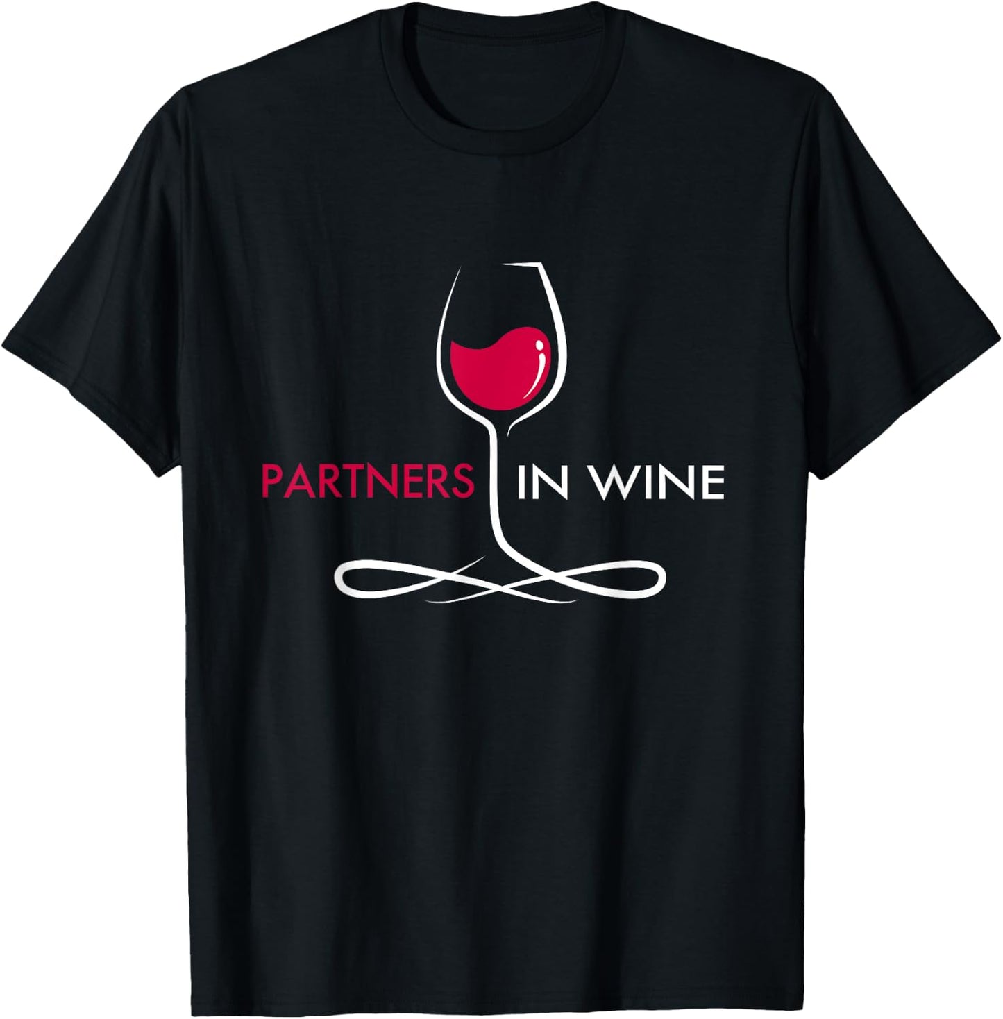 Partners In Wine - Wine Gifts for Couples Funny Drinking T-Shirt - T-Shirt | Black