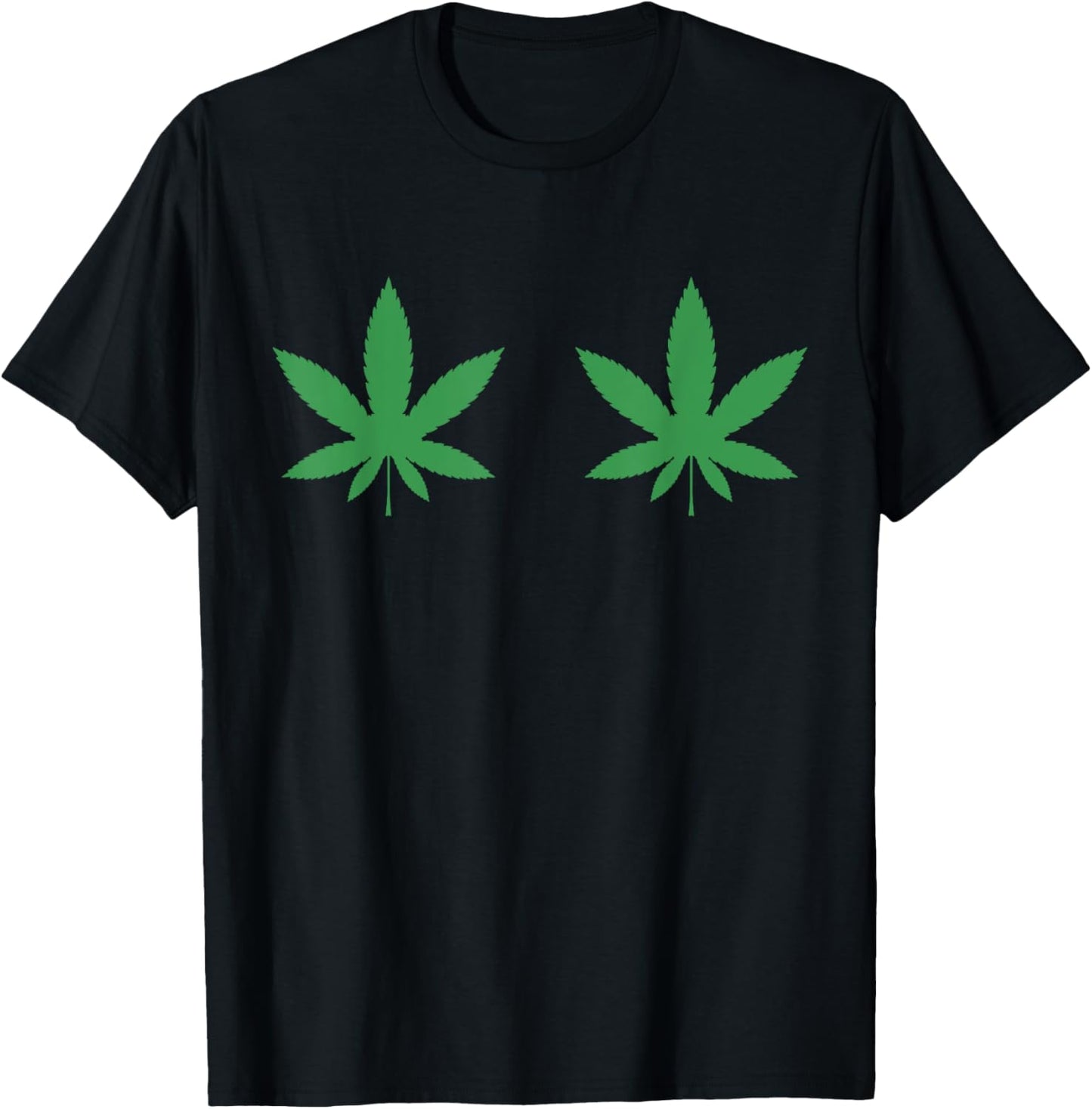 Funny Marijuana Boobs Cannabis Weed Leaf T-Shirt - T-Shirt | Black