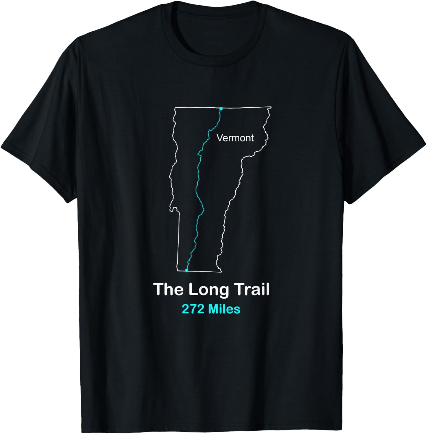 The Long-Trail in Vermont Route Map T-Shirt - T-Shirt | Black