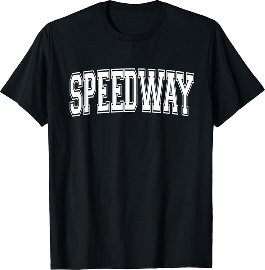 SPEEDWAY IN INDIANA USA Vintage Sports Varsity Style T-Shirt - T-Shirt | Black