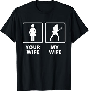Electric Guitar - My Wife Your Wife T-Shirt - T-Shirt | Black
