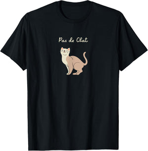 PAS DE CHAT Ballet Cat Lover Ballerina Dancer Dance Graphic Men Women Kids T-Shirt - T-Shirt | Black