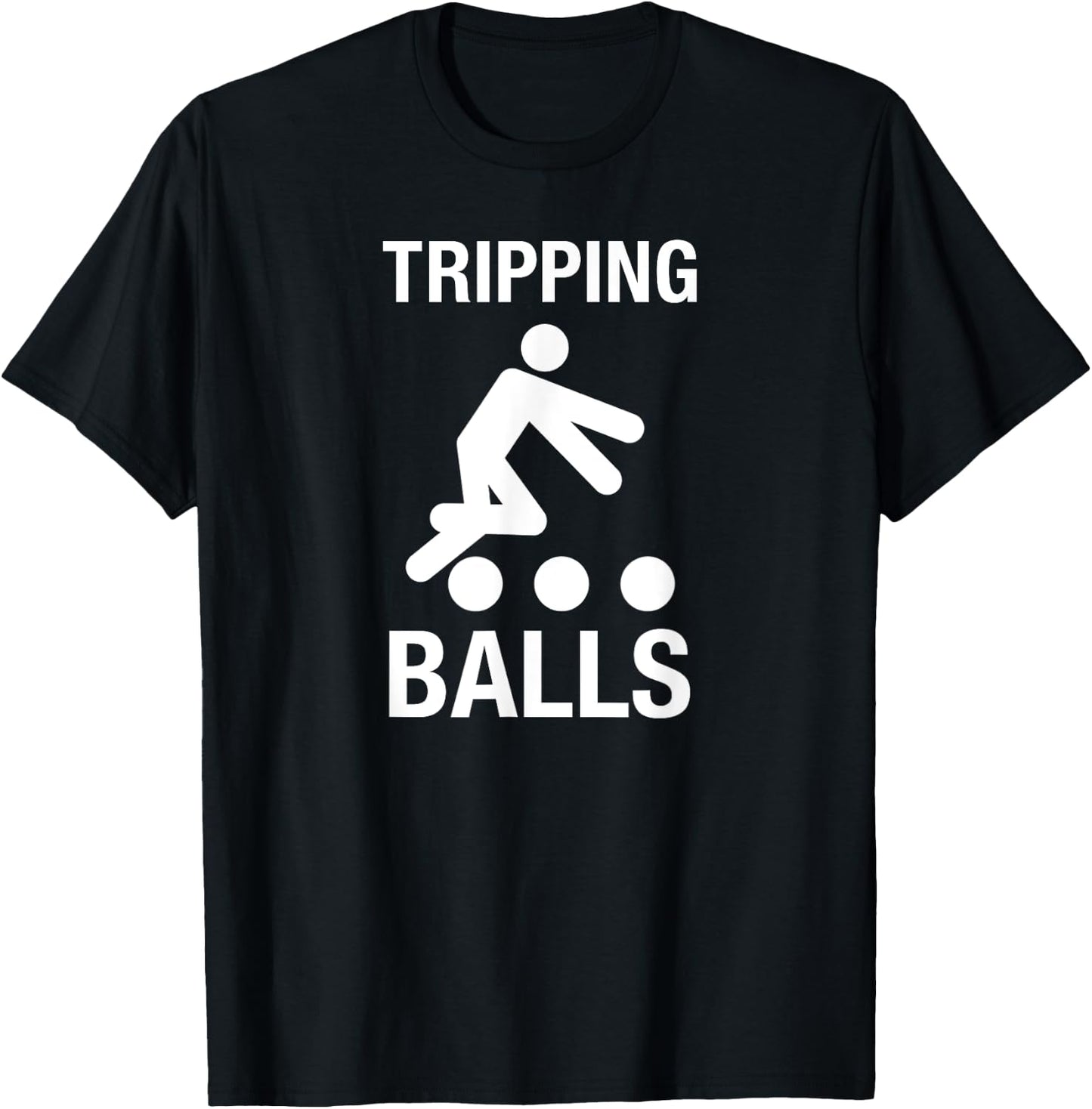 Tripping Balls - Adult Humor Stick Figure Marijuana Shrooms T-Shirt - T-Shirt | Black