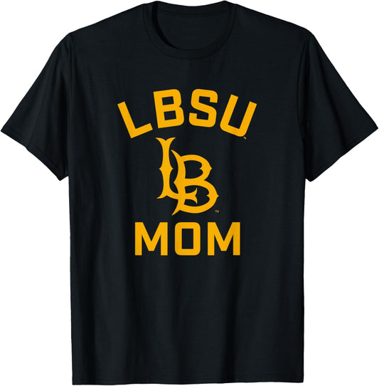 Cal State Long Beach CSULB Arched Mom T-Shirt - T-Shirt | Black