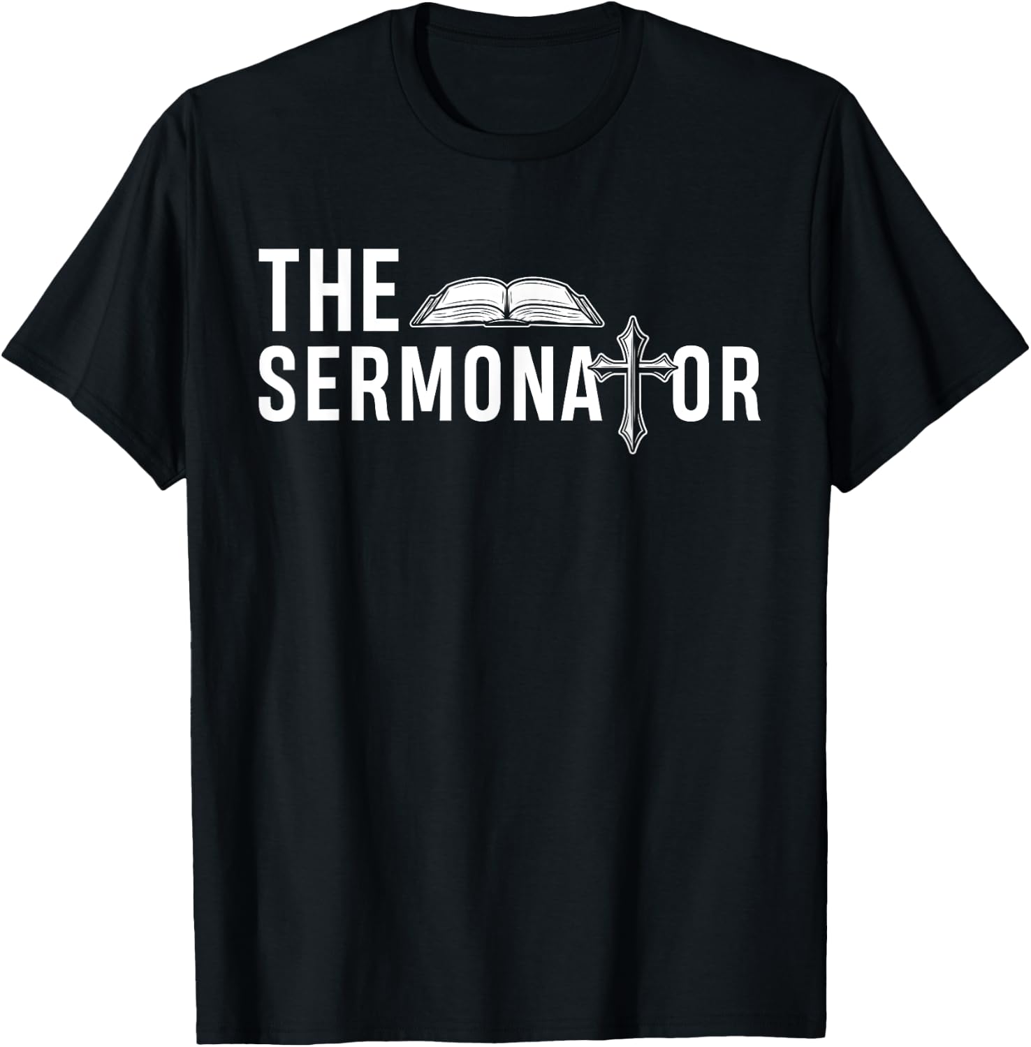 Funny The Sermonator Funny Minister Clergy Pastor T-Shirt - T-Shirt | Black