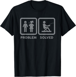 Yelling Wife Problem Solved Funny Fishing Lover Gag Gift Men T-Shirt - T-Shirt | Black