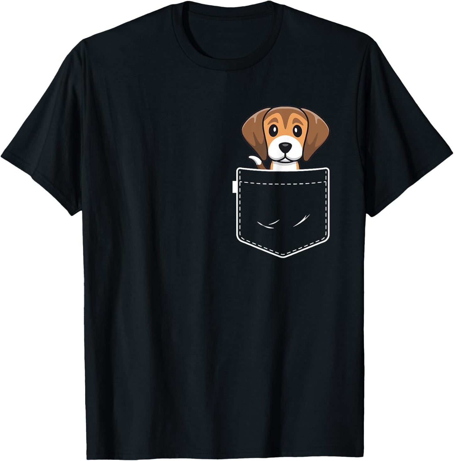 Beagle Dog In Pocket Shirts Men Women Beagle Lover Gift T-Shirt - T-Shirt | Black