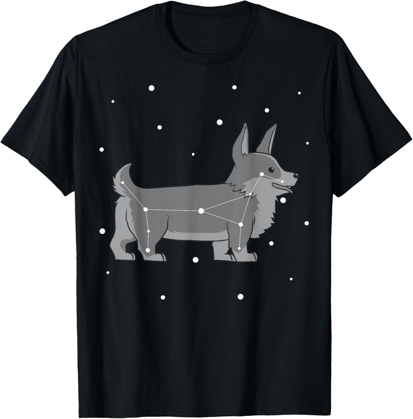 Constellation Corgi Dog T-Shirt - T-Shirt | Black