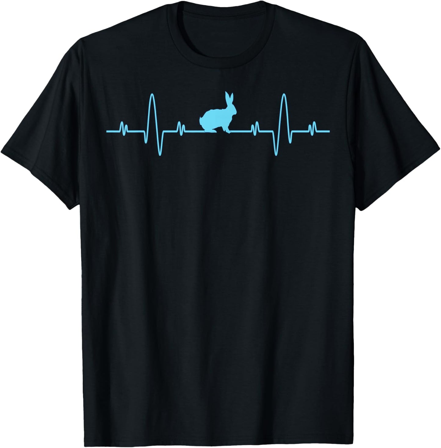 Cute Bunny Heartbeat Shirt - Bunny Lovers Cool Gifts Rabbit T-Shirt - T-Shirt | Black