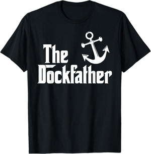The Dockfather Funny Boating Fishing Boat Dad Captain Boater T-Shirt - T-Shirt | Black