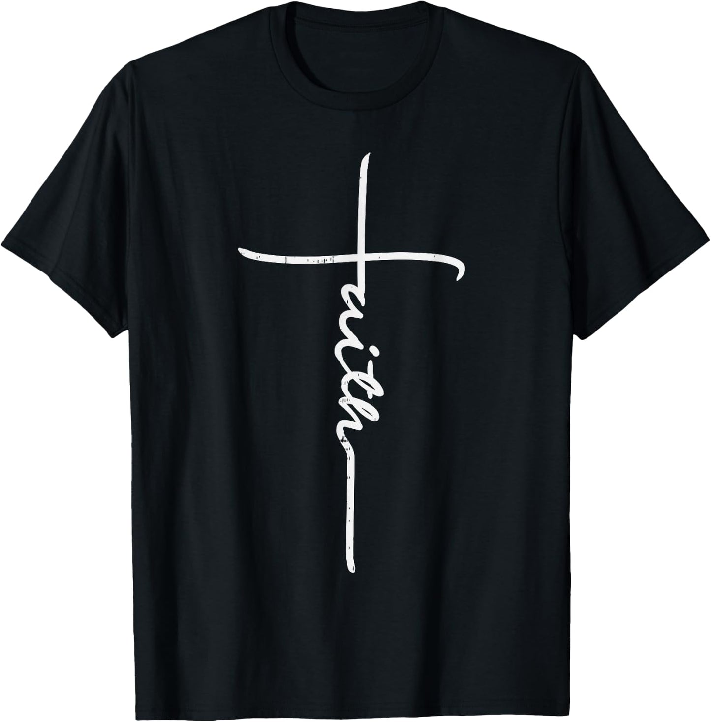 Faith Cross God Jesus Christ Grace Religious Christian Gift T-Shirt - T-Shirt | Black
