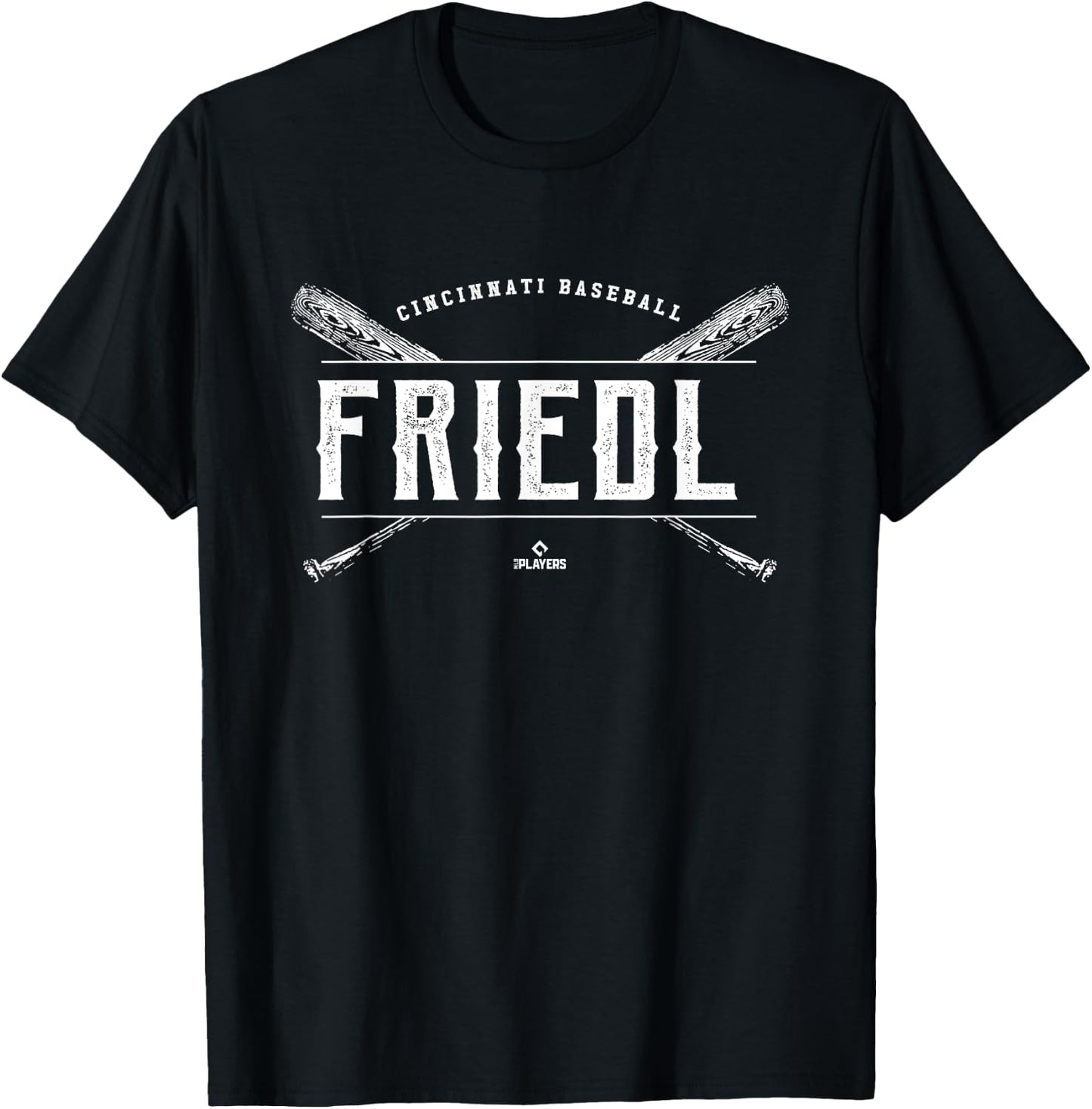 Vintage Baseball Bat Gameday TJ Friedl Cincinnati MLBPA T-Shirt - T-Shirt | Black