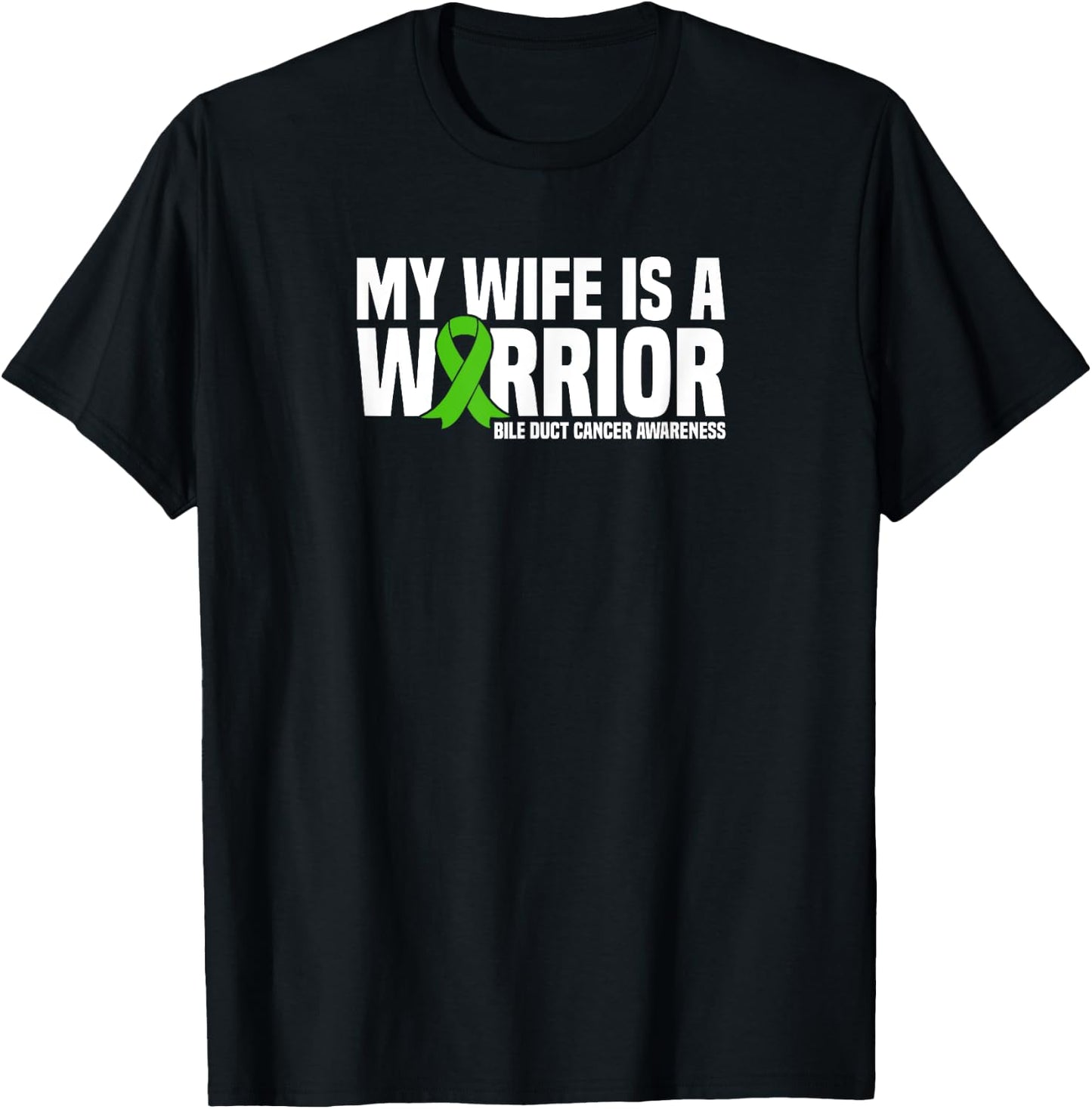 My Wife is a Warrior Bile Duct Cancer Awareness T-Shirt - T-Shirt | Black
