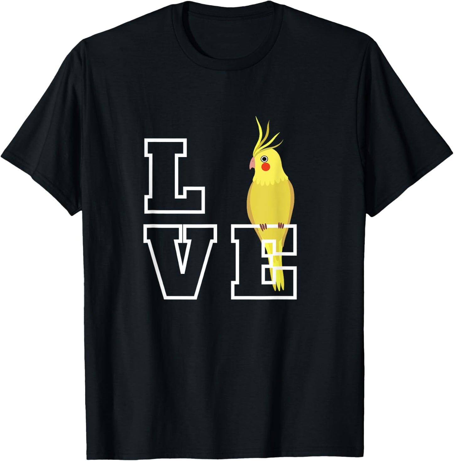 I Love My Cockatiel, Parrot | Pet Bird Lovers T-Shirt - T-Shirt | Black