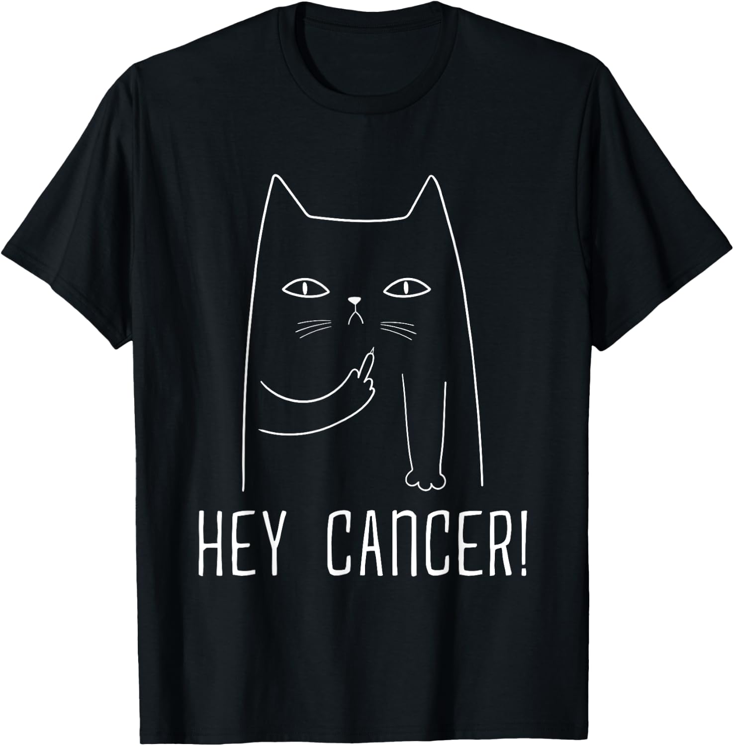 Hey Cancer F U Cancer Sucks Chemo Therapy Cancer Awareness T-Shirt - T-Shirt | Black