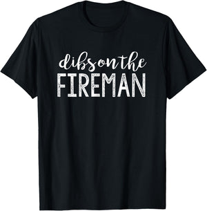 Dibs On The Fireman Funny Wife Girlfriend Firefighter Gift T-Shirt - T-Shirt | Black