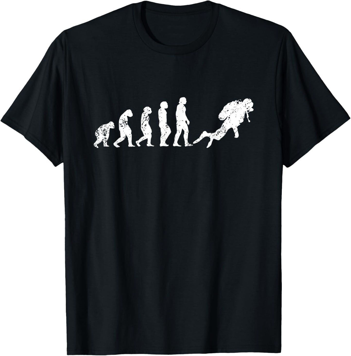 Evolution Of Scuba Diving Funny Monkey Ape Sea Dive Of Man T-Shirt - T-Shirt | Black