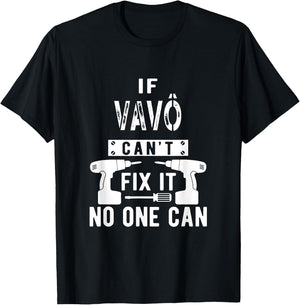 If Vavô Can't Fix It No One Can Portuguese Brazilian Grandpa T-Shirt - T-Shirt | Black