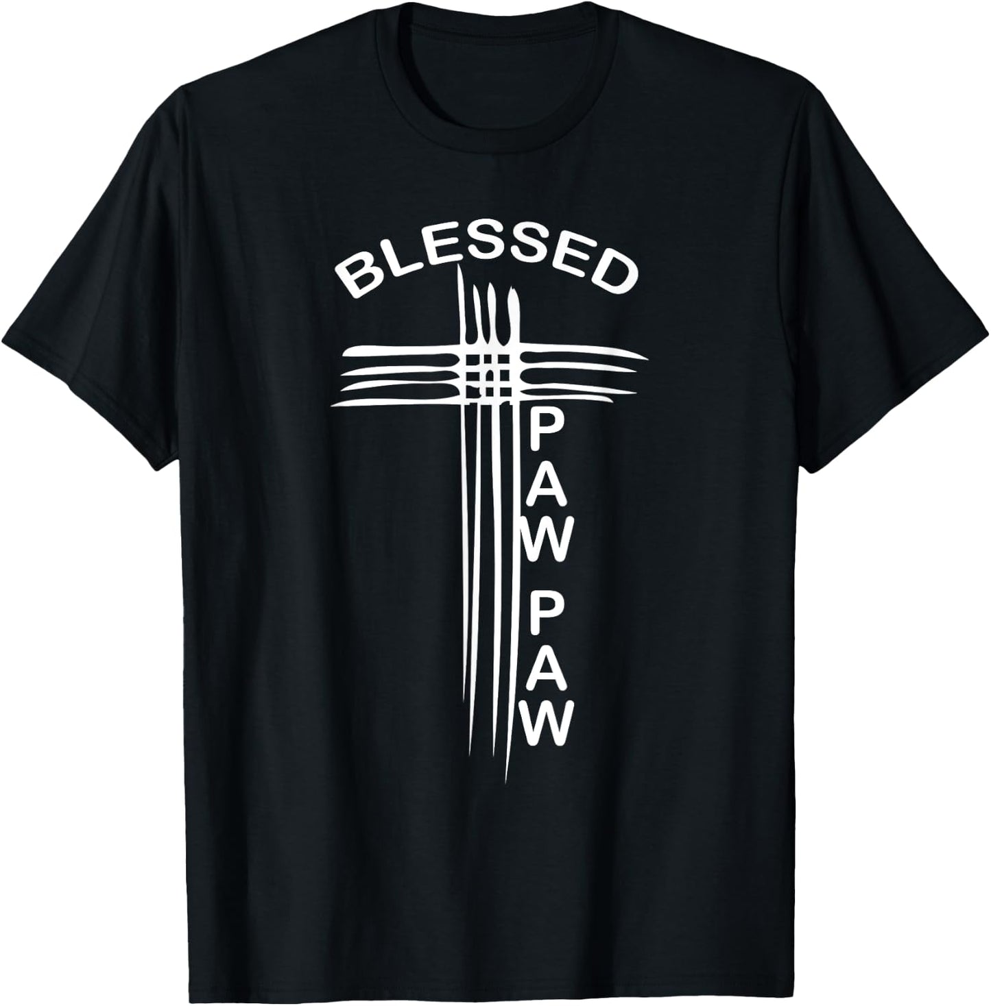 Blessed Paw Paw Grandpa Christian Cross Religious T-Shirt - T-Shirt | Black