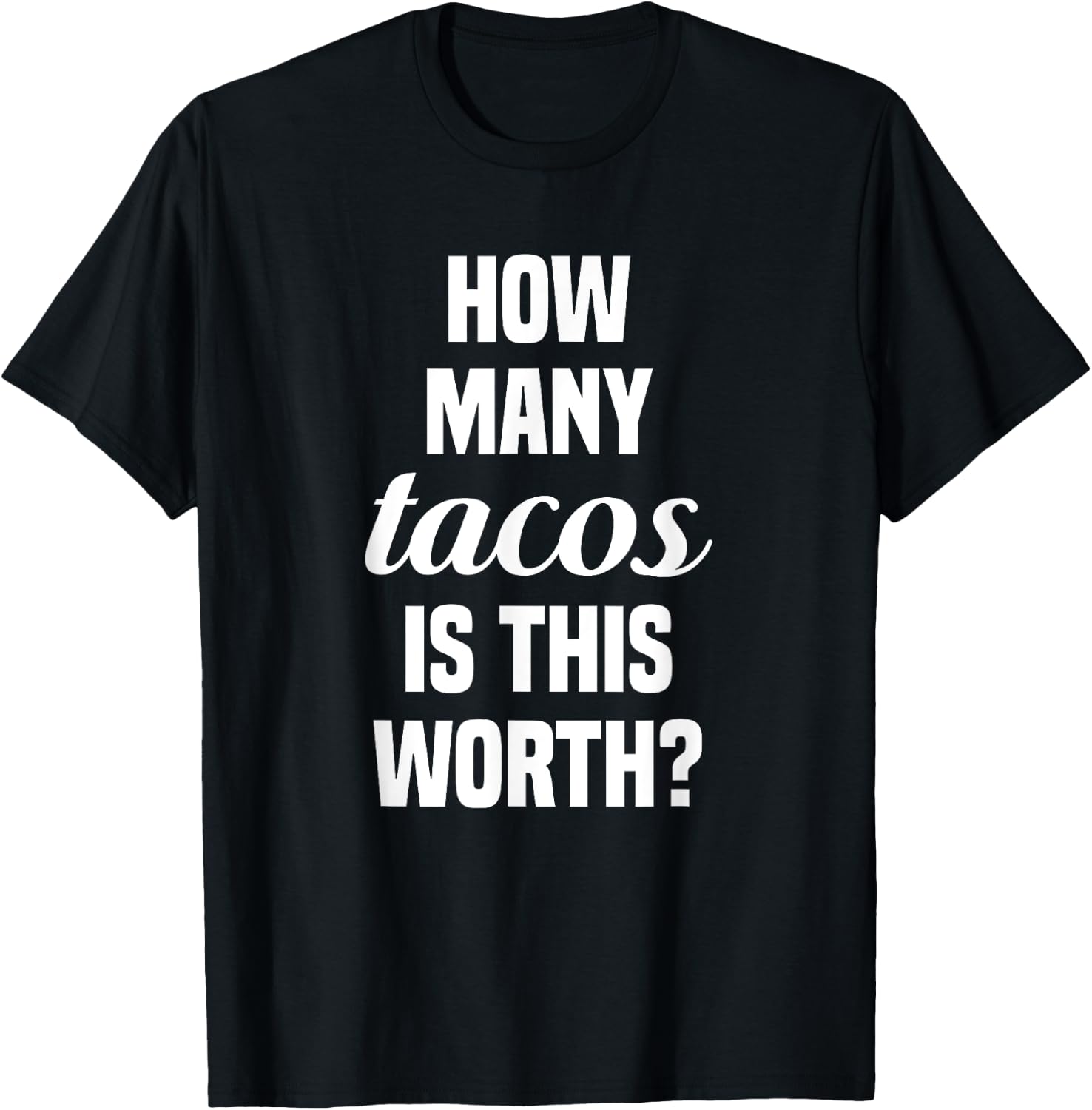 How Many Tacos Is This Worth? Funny Workout Gym Motivation T-Shirt - T-Shirt | Black
