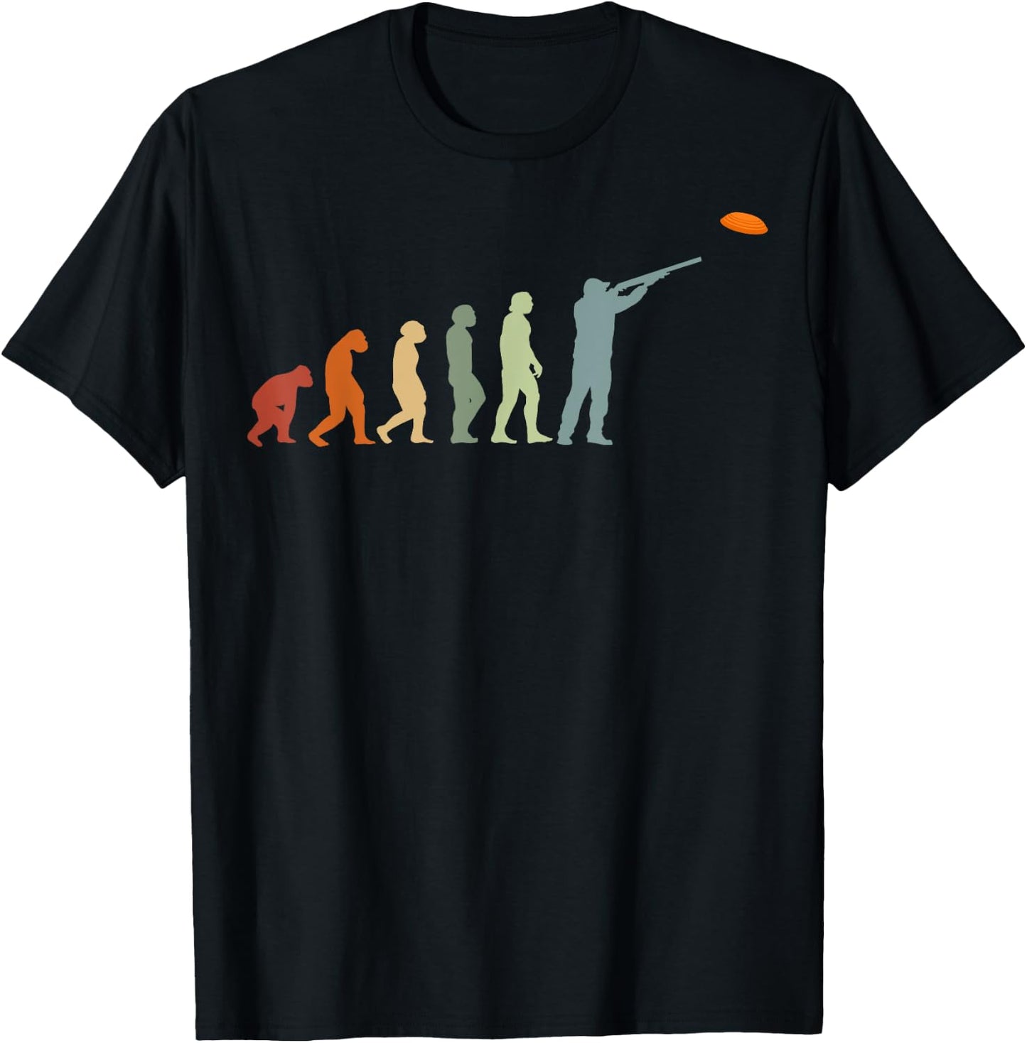 Evolution Clay Skeet pigeon shooting clay target Bird hunter T-Shirt - T-Shirt | Black