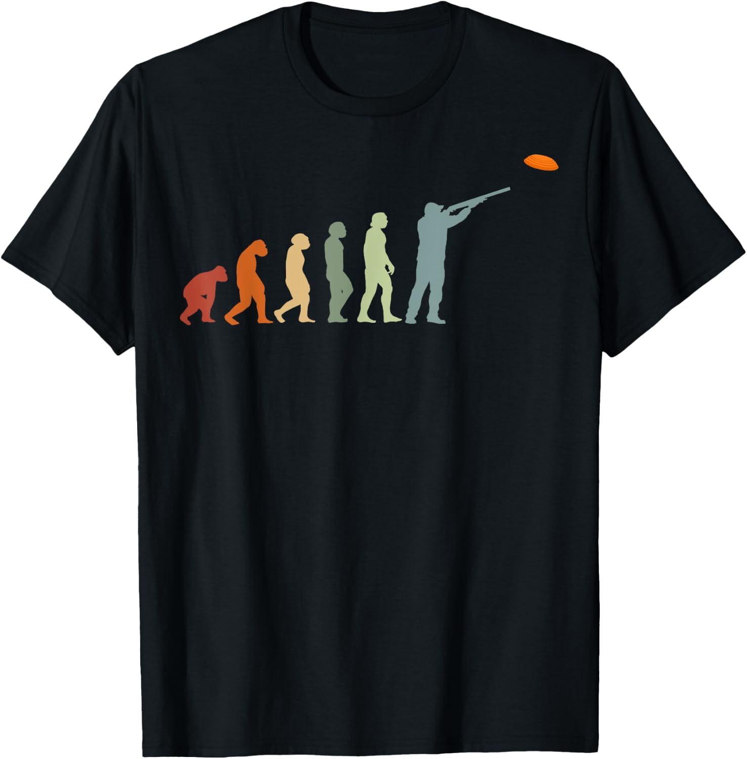 Evolution Clay Skeet pigeon shooting clay target Bird hunter T-Shirt - T-Shirt | Black