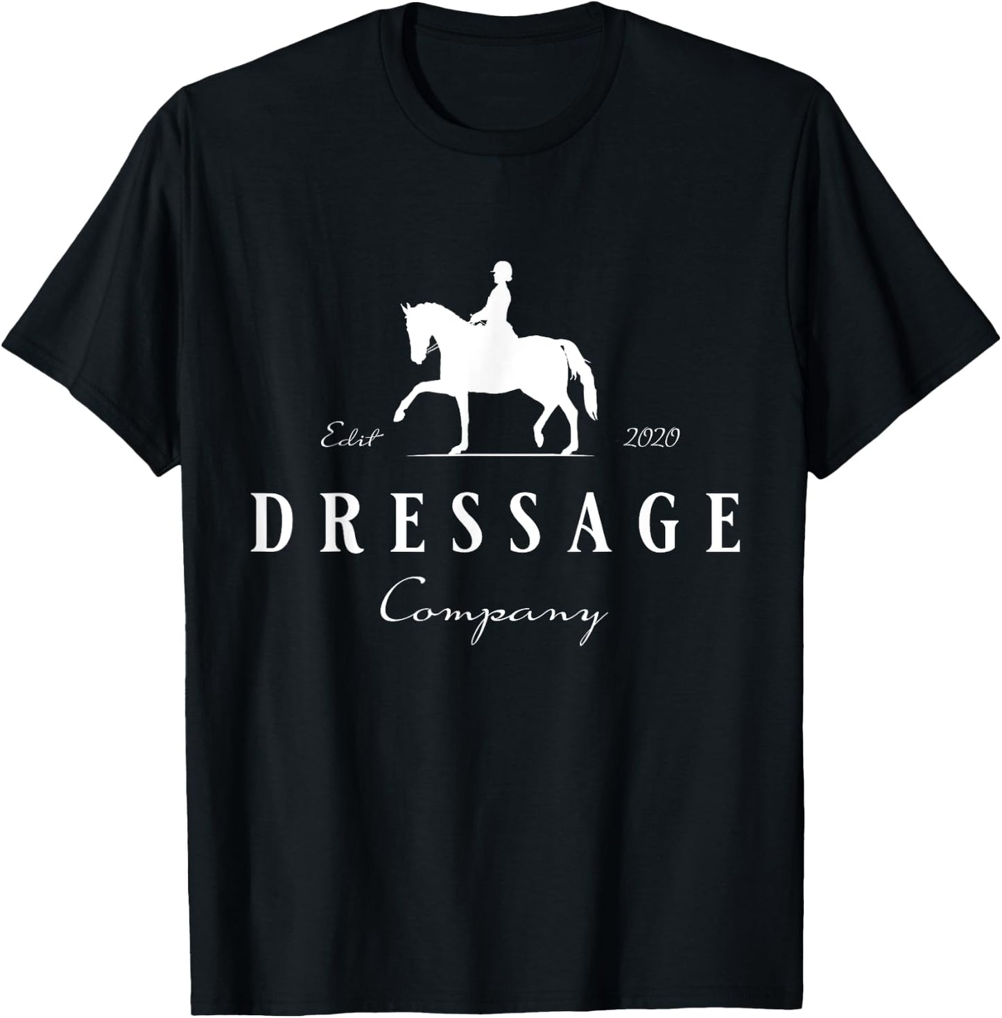 Dressur Pferd mit Dressurreiterin - Dressage - Women's, Girls' Dressage Horse - Black, Small - Short Sleeve, Classic Fit T-Shirt - T-Shirt | Black