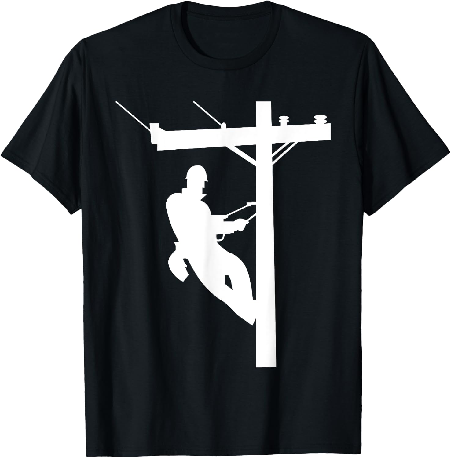 Lineman | Electric Cable Lineman Gift T-Shirt - T-Shirt | Black
