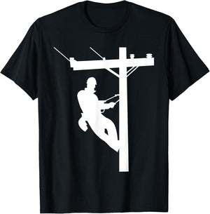 Lineman | Electric Cable Lineman Gift T-Shirt - T-Shirt | Black