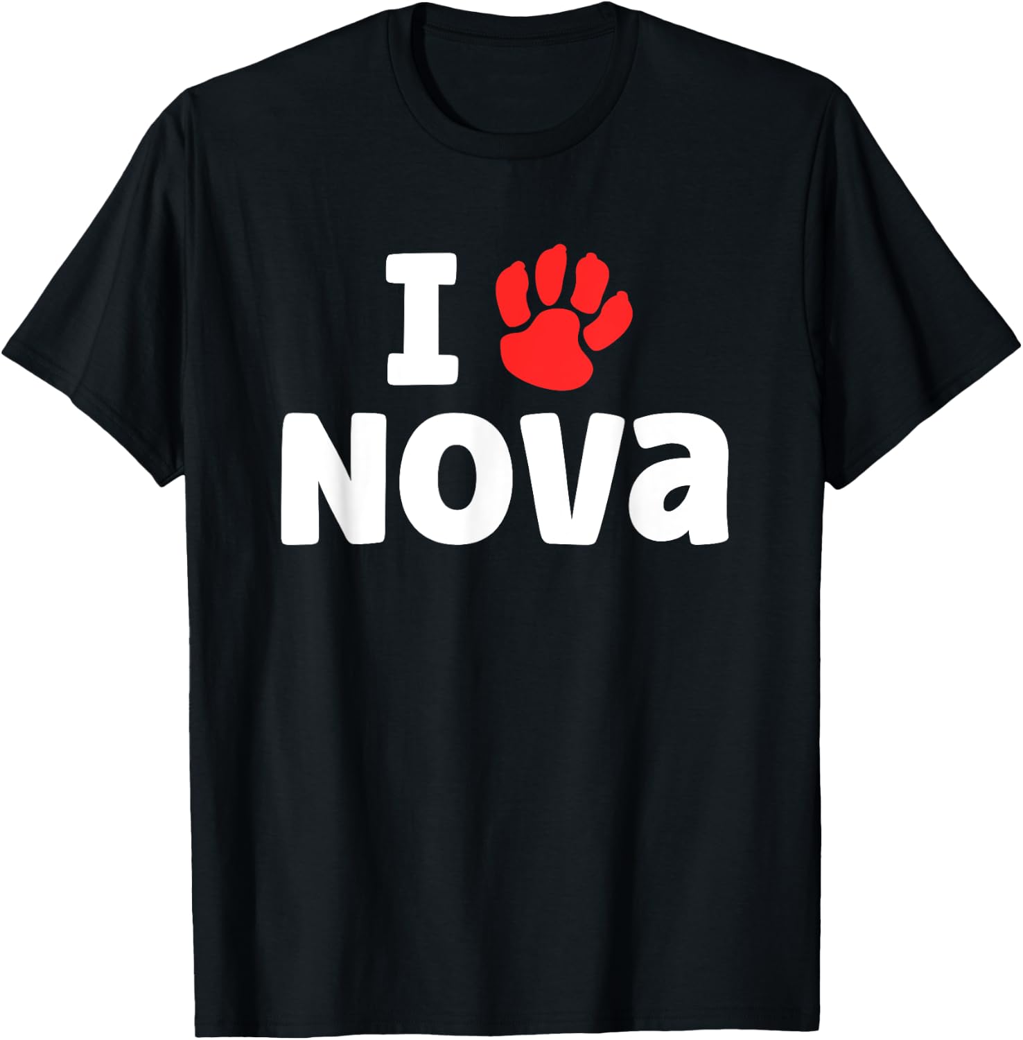 Dog Name Nova Paw Love Cute Pet Owner Puppy Named Nova Women Kids T-Shirt - T-Shirt | Black