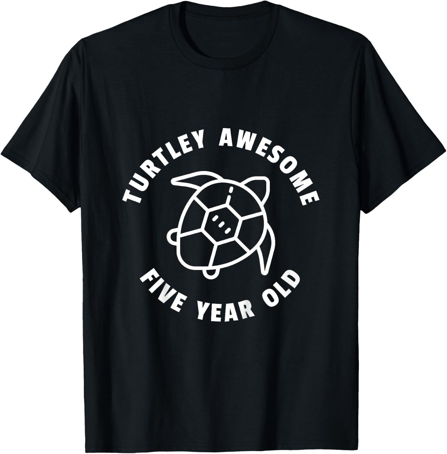 Kids Turtley Awesome Five Year Old - Turtle Birthday Party T-Shirt - T-Shirt | Black