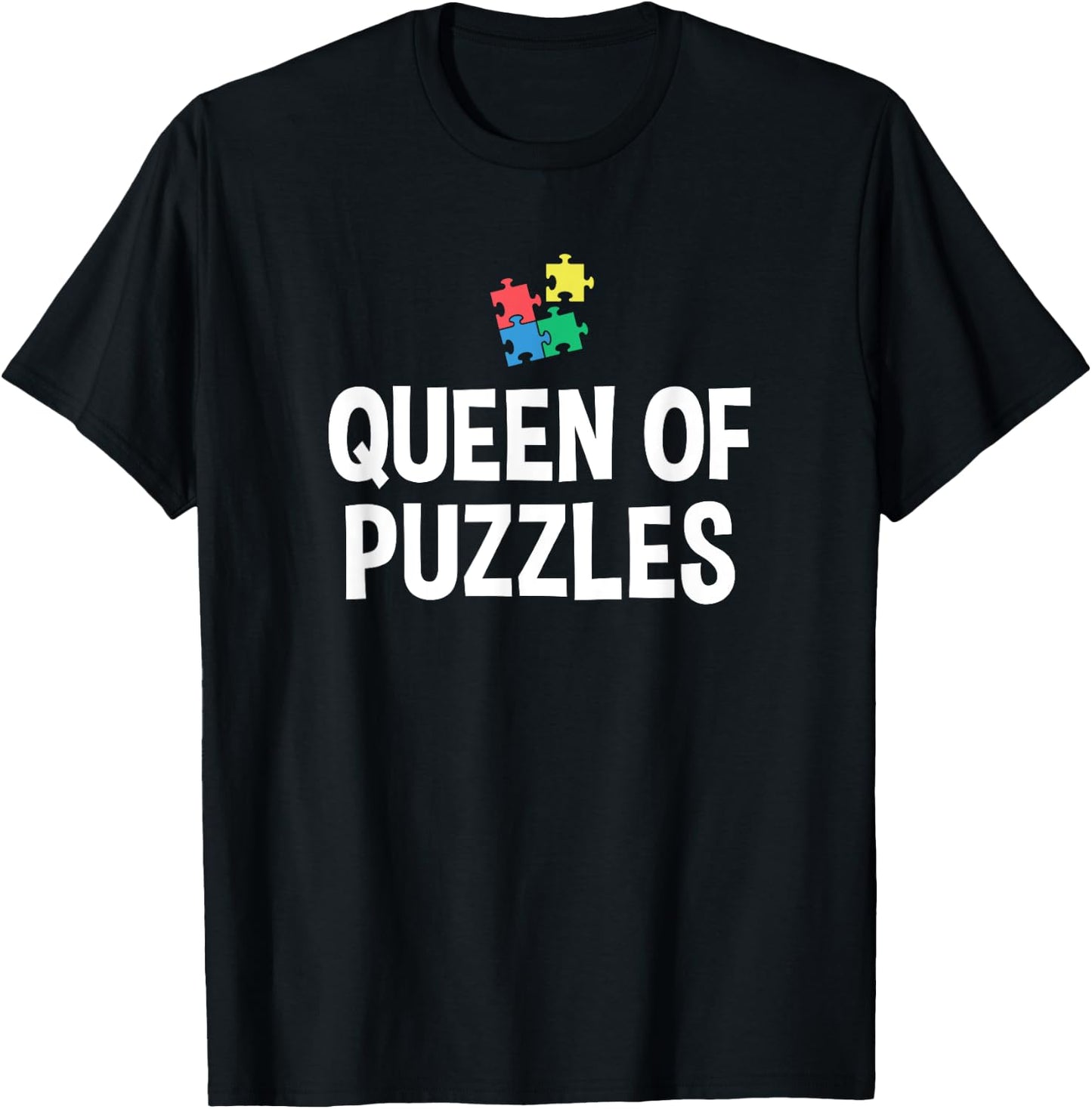 Queen of Puzzles Puzzle Lover Puzzle Collector Jigsaw Puzzle T-Shirt - T-Shirt | Black