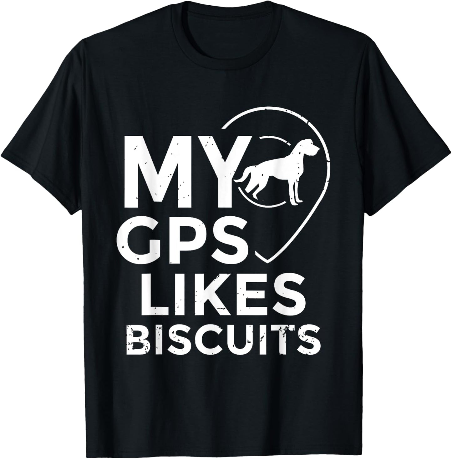 Blind Humor GPS Biscuits Blind Life Guide Dog Training Women Girls Kids T-Shirt - T-Shirt | Black