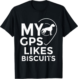 Blind Humor GPS Biscuits Blind Life Guide Dog Training Women Girls Kids T-Shirt - T-Shirt | Black