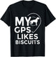 Blind Humor GPS Biscuits Blind Life Guide Dog Training Women Girls Kids T-Shirt - T-Shirt | Black