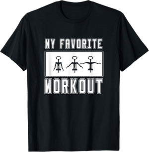 Corkscrew Daily workout Wine, my favorite workout T-Shirt - T-Shirt | Black
