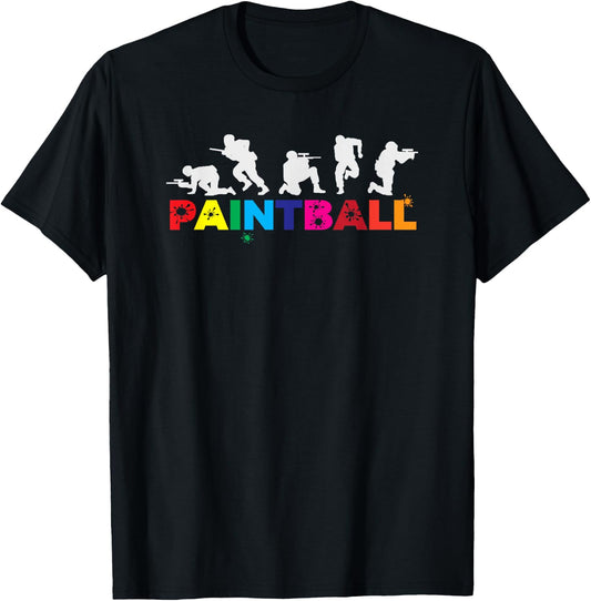 Cool Retro Paintball Player Splatter Paintball Gift T-Shirt - T-Shirt | Black