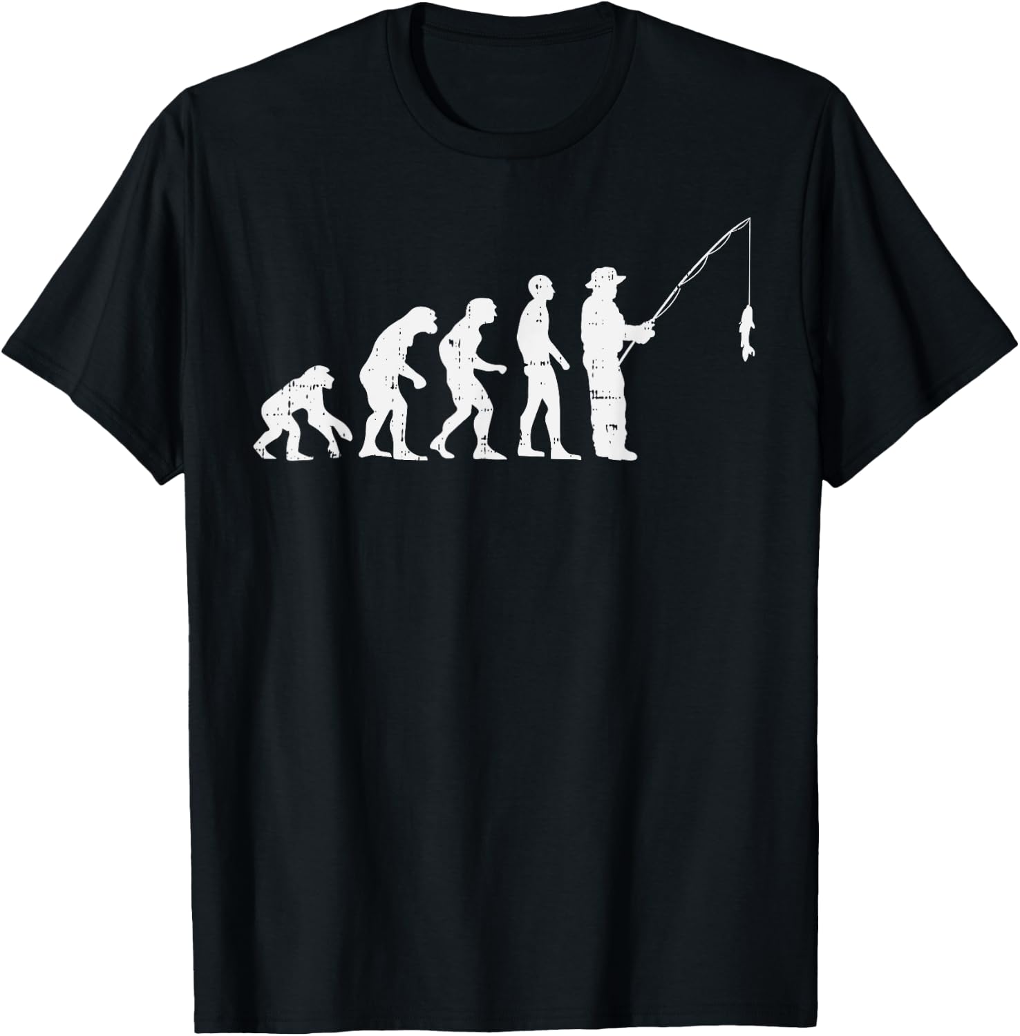 Evolution Of Man Fishing Funny Angling Fisherman Angler Gift T-Shirt - T-Shirt | Black