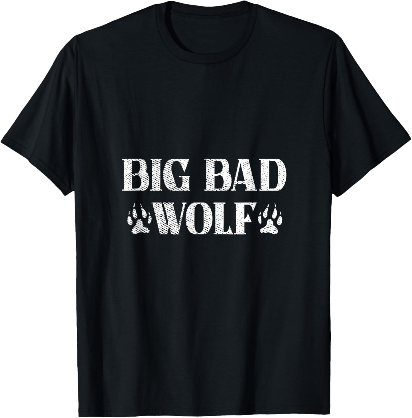 BIG and bad Wolf Paw Print Funny T-Shirt - T-Shirt | Black