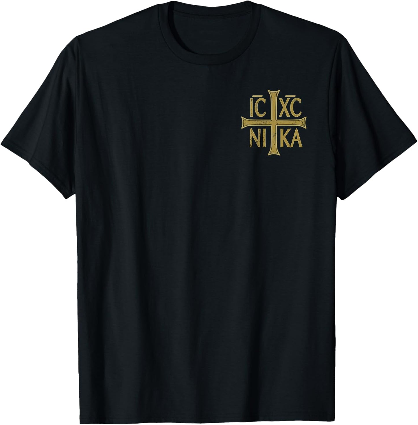 ICXC NIKA Christogram Cross Orthodox Christian Discreet T-Shirt - T-Shirt | Black