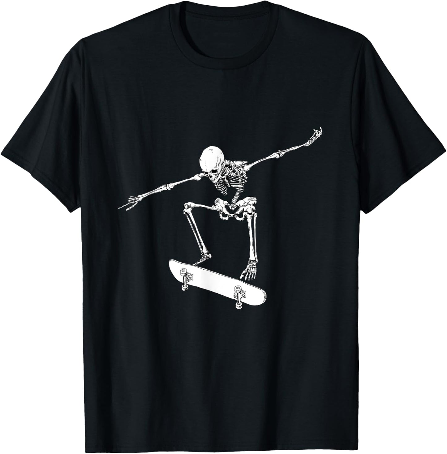 Halloween Skateboard Shirt Boy Skateboarding Men Skeleton T-Shirt - T-Shirt | Black